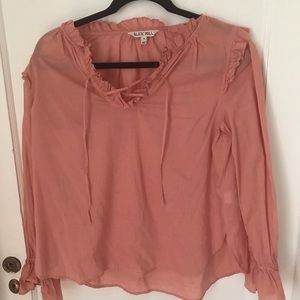 Palest pink romantic ruffled Alex Mill Blouse